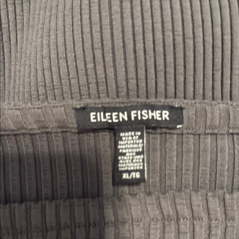 Eileen Fisher Olive Green Ribbed Midi Slip Dress - Picture 3 of 5